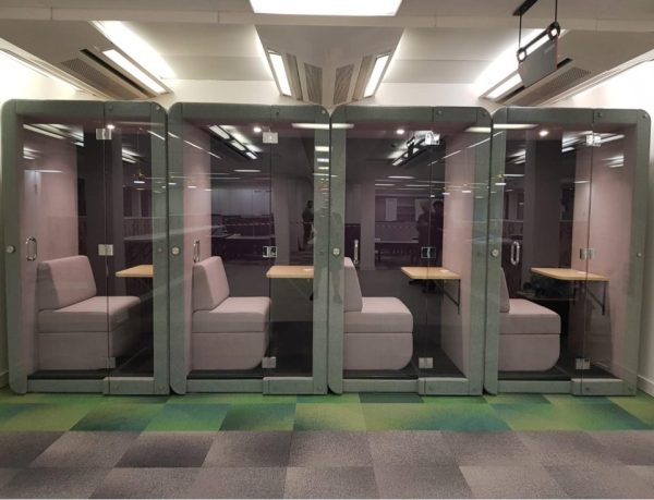 Zoom Pods used for video calls in the office